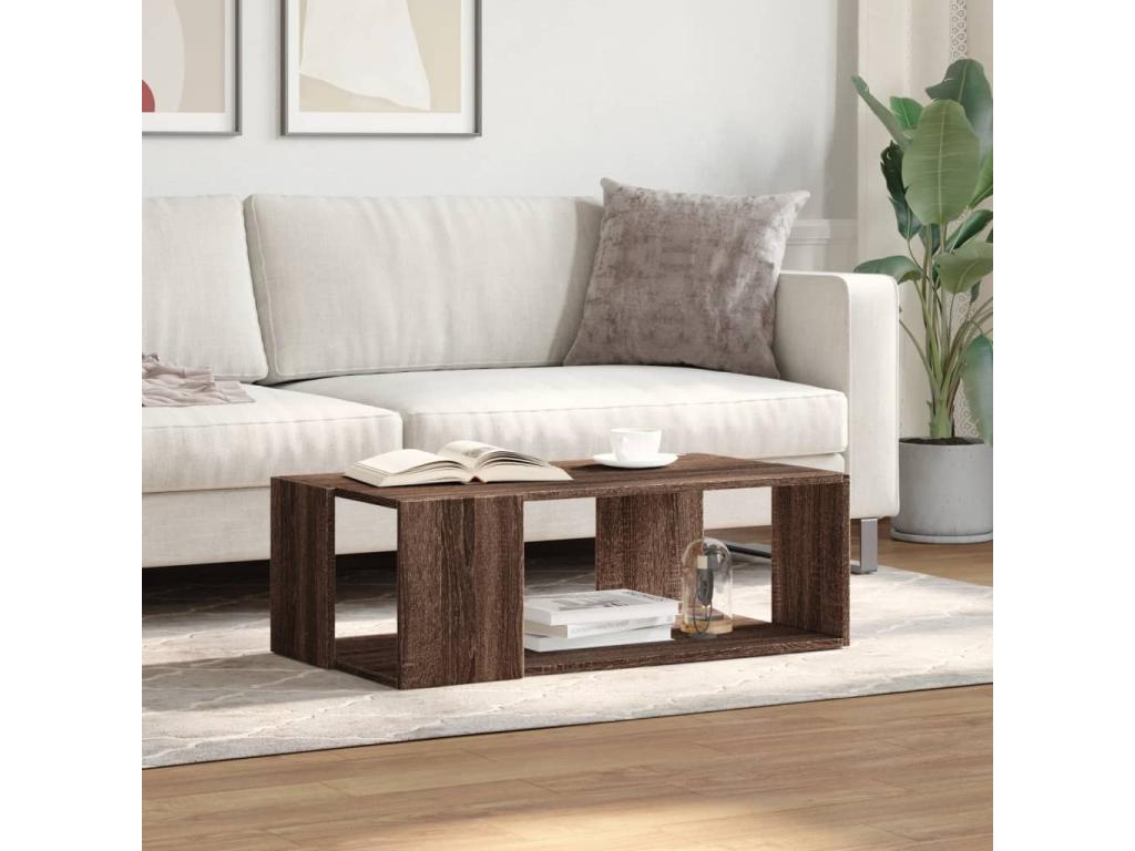 Brown Engineered Wood Coffee Table, 89.5 x 48 x 30 cm