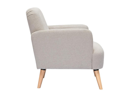 Beige Velvet Accent Chair