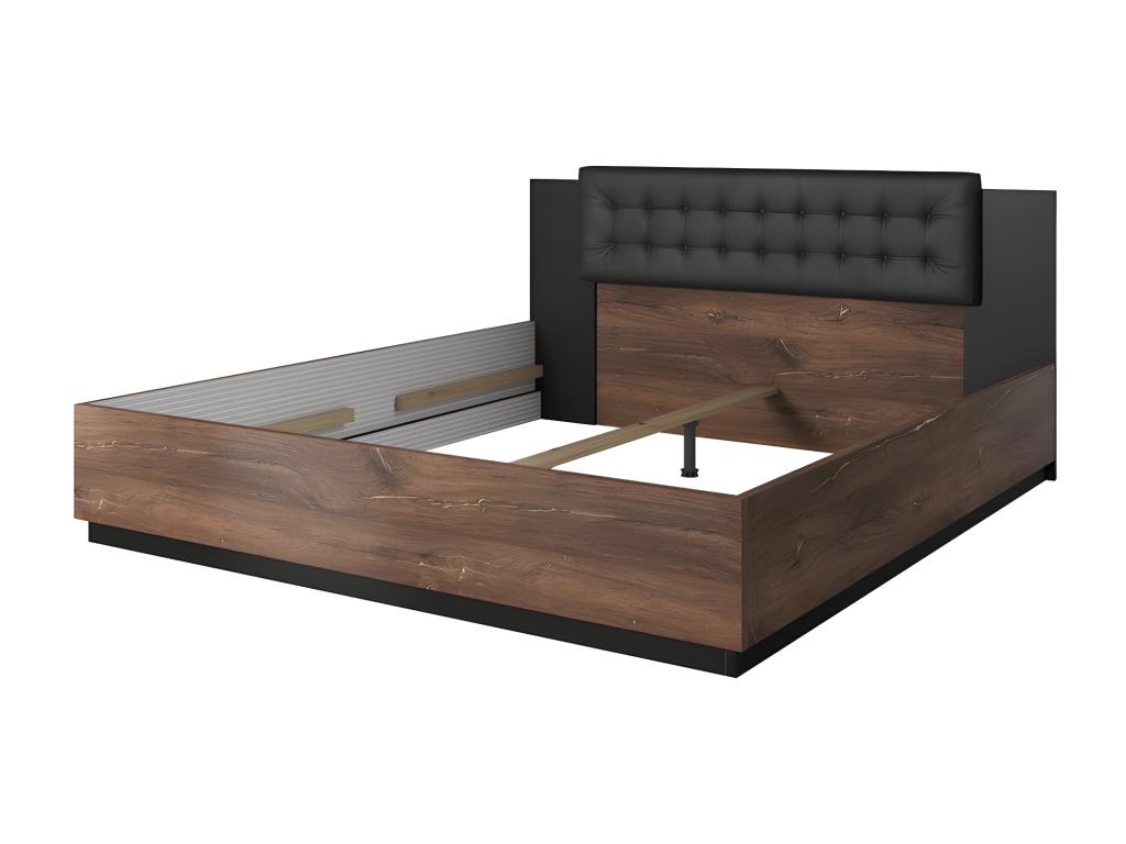 Black Oak Wood Bed Frame, 180 x 200 cm