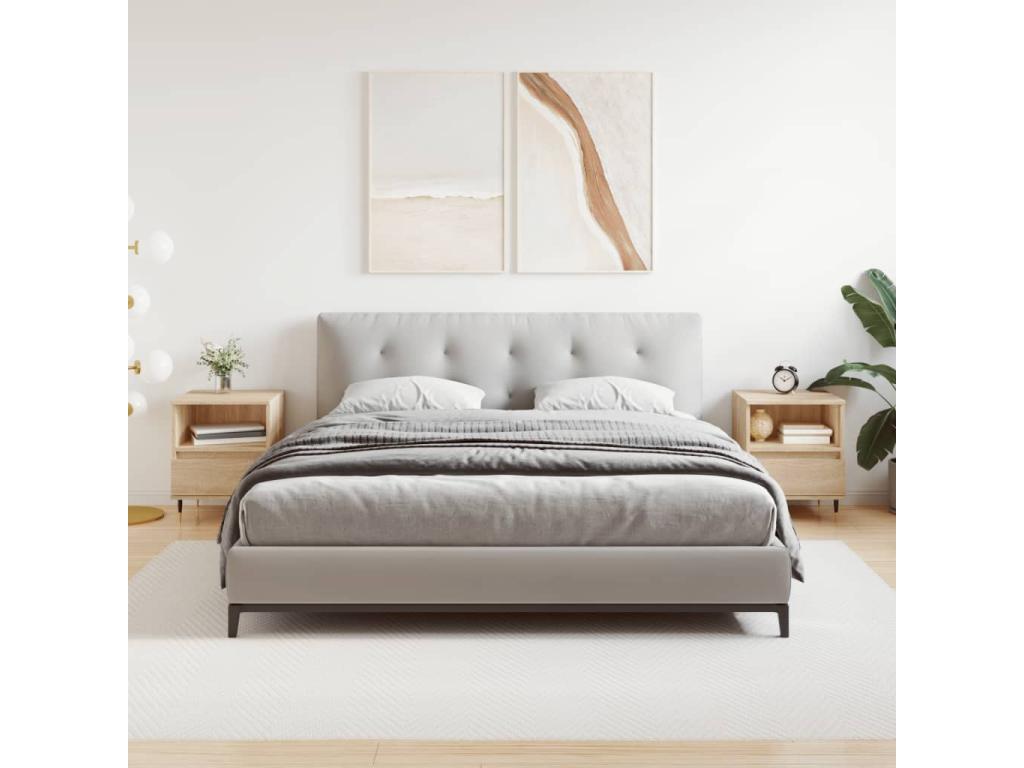 Natural Oak Wood Nightstand, 40 x 35 x 50 cm