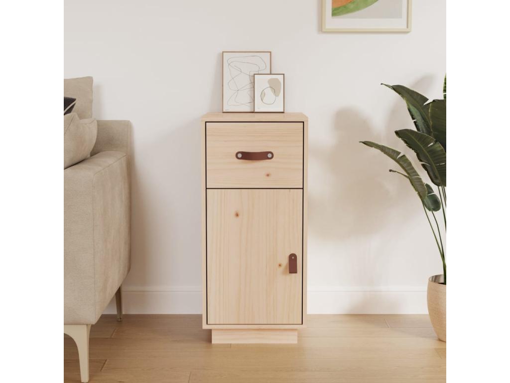 Brown Solid Wood Sideboard, 34 x 40 x 75 cm