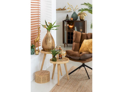 Brown Metal Accent Chair