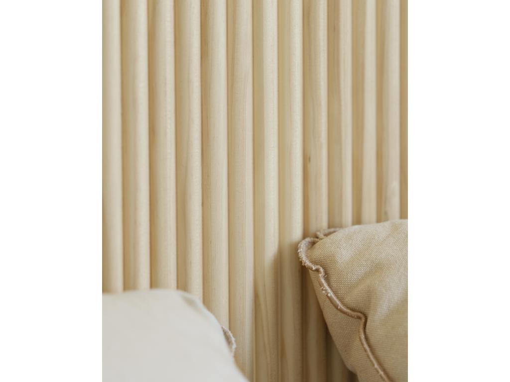 Beige Pine Wood Headboard, 180 x 80 cm