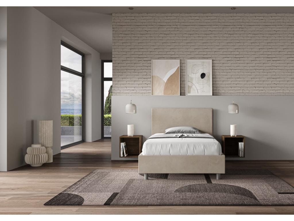 Beige Bed Frame, 120 x 200 cm