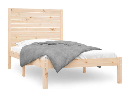 Brown Solid Wood Bed Frame, 90 x 200 cm