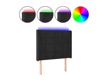 Black Velvet Headboard, 103 x 16 x 118 cm