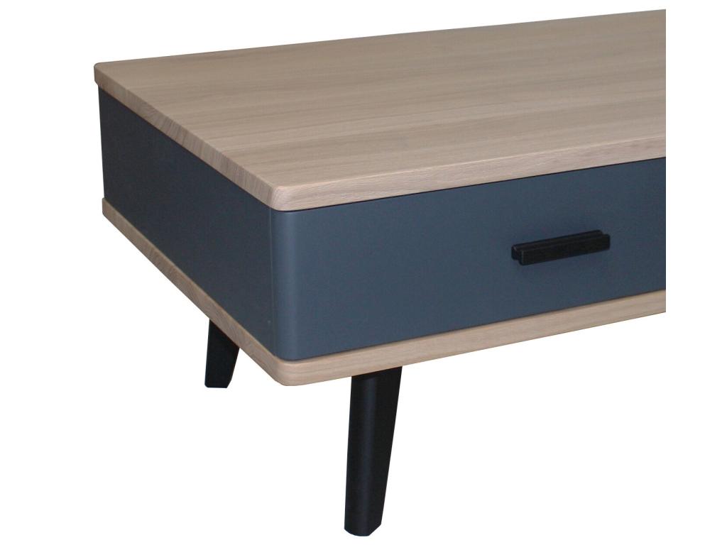 Blue Oak Wood Coffee Table