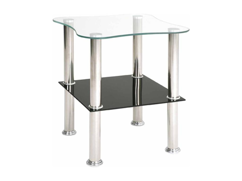 Black Glass Side Table