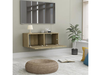 Brown Engineered Wood TV Stand, 80 x 30 x 30 cm