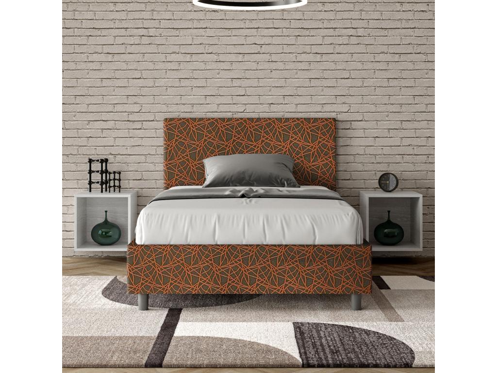 Gray Fabric Bed Frame, 120 x 190 cm