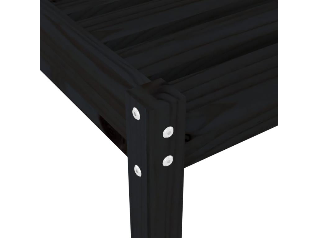 Black Solid Wood Table Set of 2