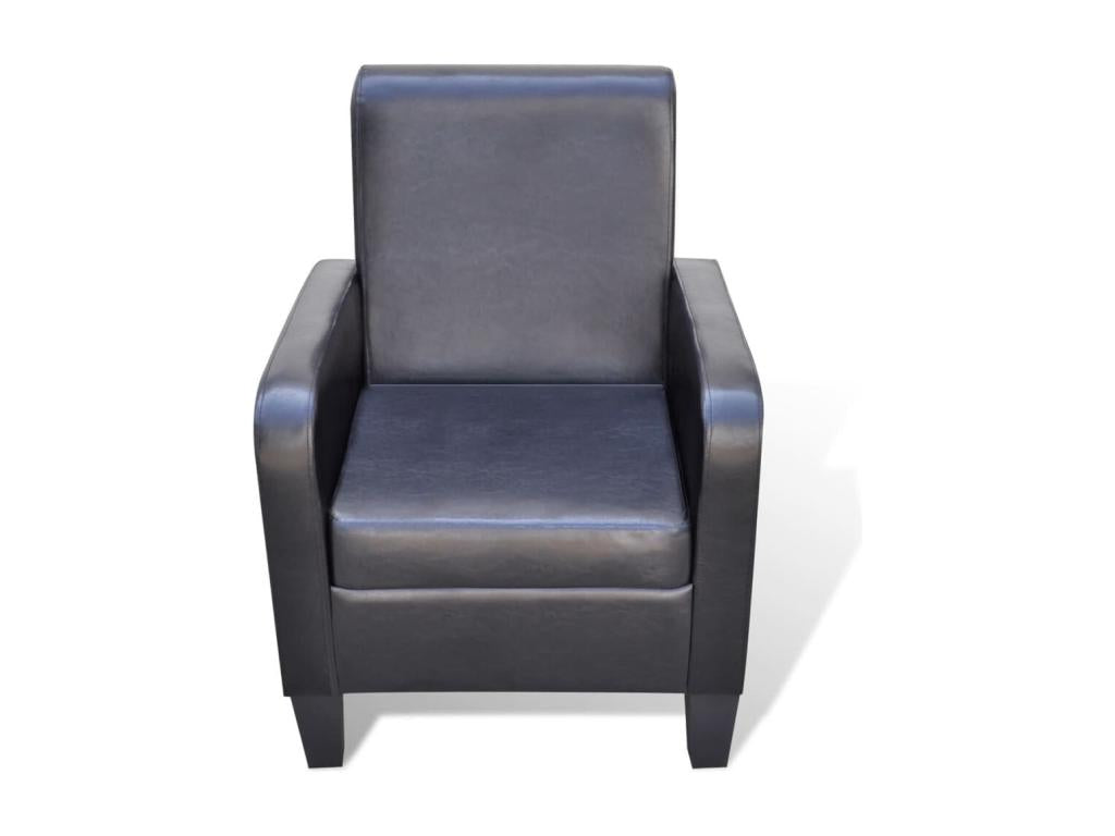 Black Faux Leather Accent Chair