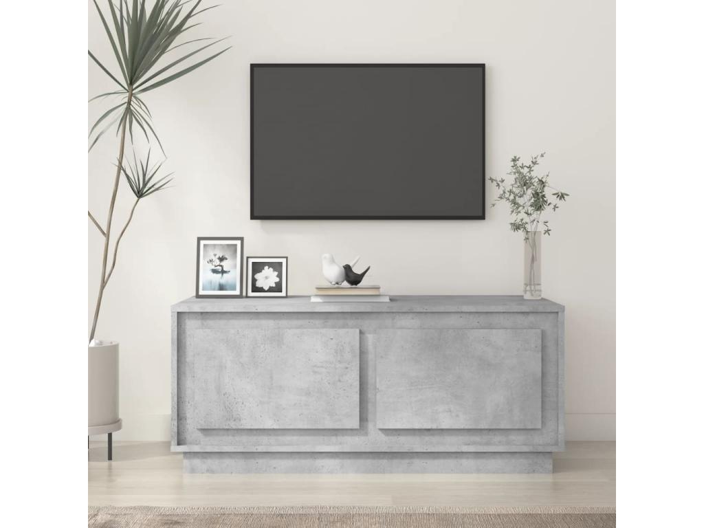 Gray Engineered Wood Coffee Table, 102 x 50 x 44 cm