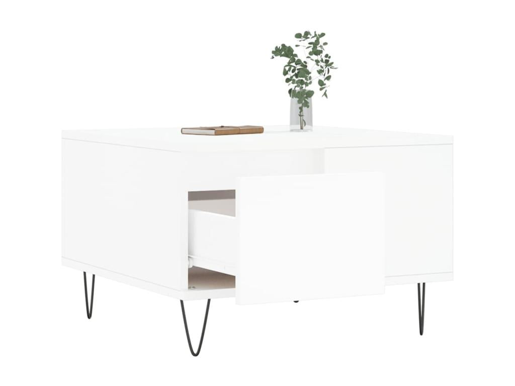 White Engineered Wood Coffee Table, 55 x 55 x 36.5 cm