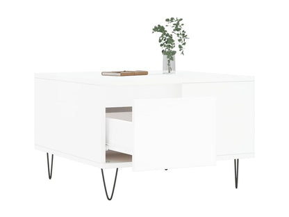 White Engineered Wood Coffee Table, 55 x 55 x 36.5 cm