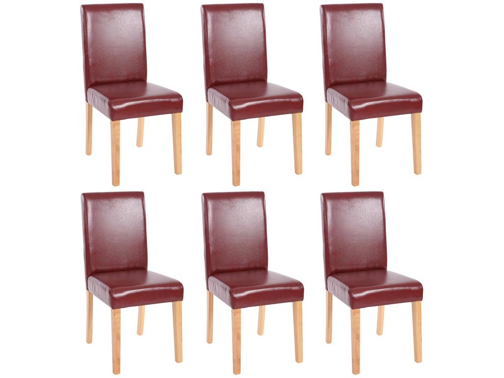 Red Faux Leather Chair Set of 6