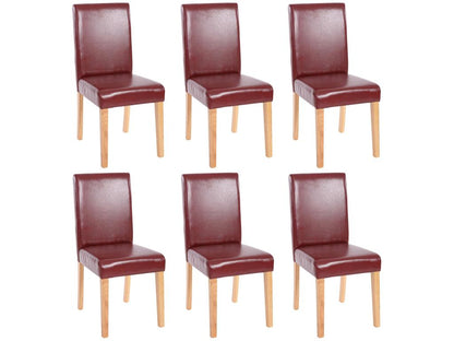 Red Faux Leather Chair Set of 6