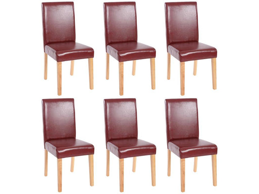 Red Faux Leather Chair Set of 6