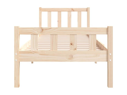 Brown Solid Wood Bed Frame, 75 x 190 cm