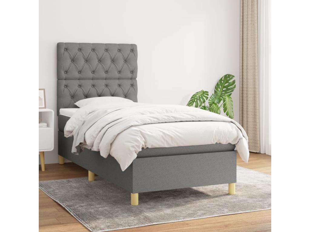 Gray Fabric Mattress, 80 x 200 cm