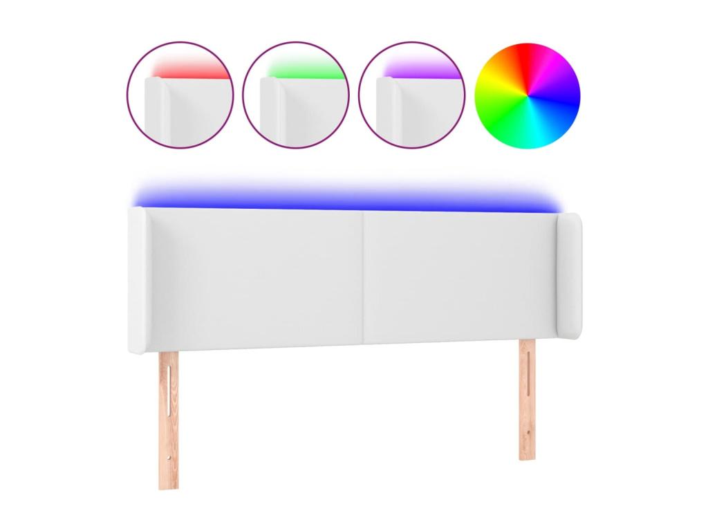 White Faux Leather Headboard, 147 x 16 x 78 cm