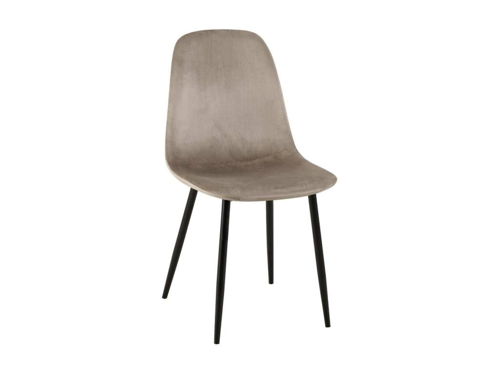 Beige Velvet Accent Chair, 45 x 56 cm