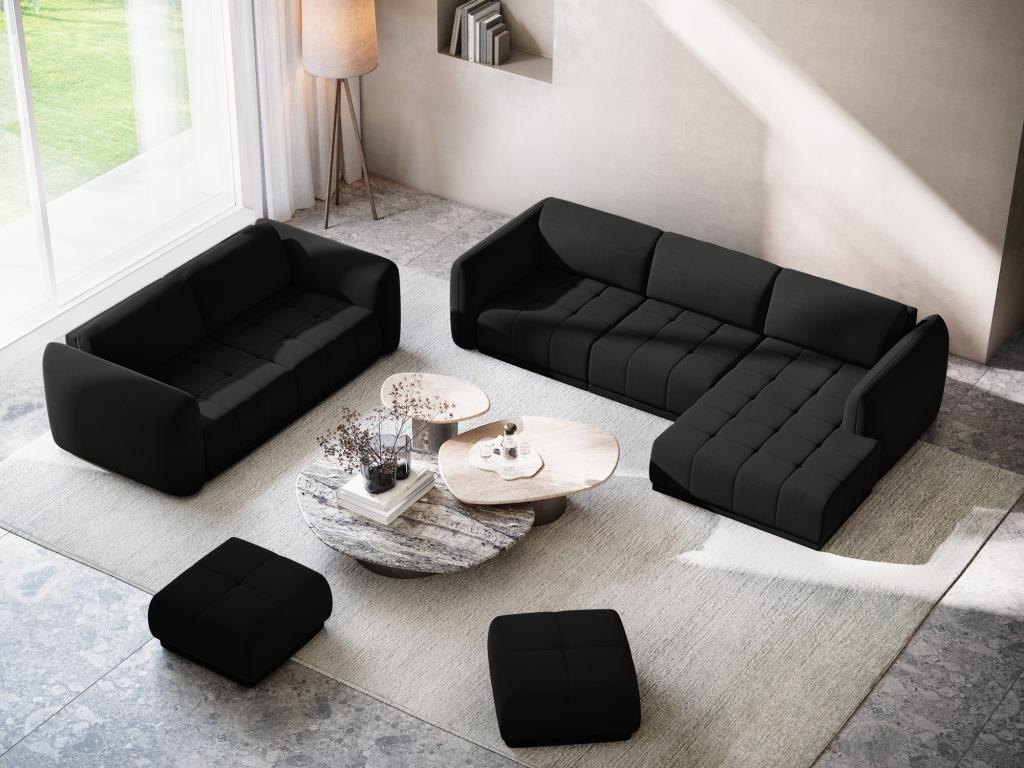 Black Velvet Ottoman